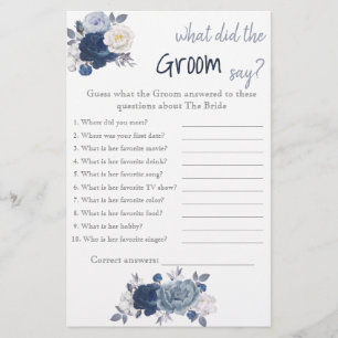 Prospectus 14 Cm X 21,6 Cm Qu'a dit le Groom ? Jeu de douche à fleurs bleues