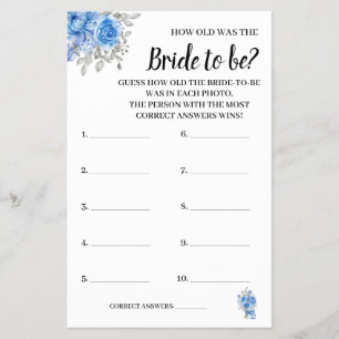 Prospectus 14 Cm X 21,6 Cm Quel âge avait la carte de jeu Blue Flowers Shower