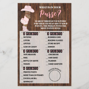 Prospectus 14 Cm X 21,6 Cm Qu'est-ce qu'en Purse AA Baby shower Cowgirl Carte