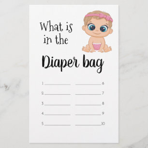 Prospectus 14 Cm X 21,6 Cm Qu'y a-t-il dans le sac de couches bébé fille