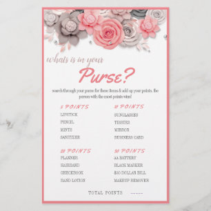 Prospectus 14 Cm X 21,6 Cm Qu'y a-t-il dans votre sac à main ? Carte de jeu