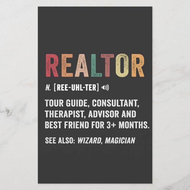 Prospectus 14 Cm X 21,6 Cm Realtor Real Estate Funny Citation Flyer (Devant)