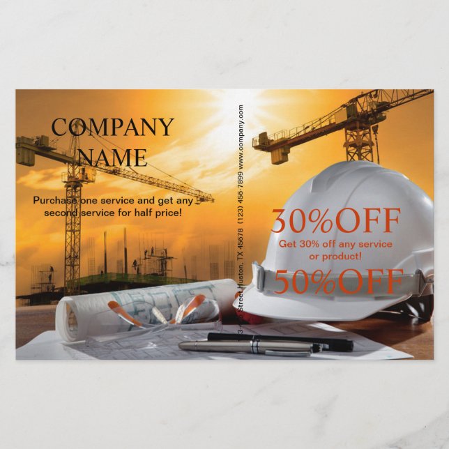 Prospectus 14 Cm X 21,6 Cm Rénovation Handyman Entrepreneur Construction (Devant)