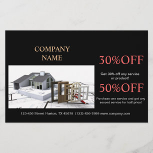 Prospectus 14 Cm X 21,6 Cm Rénovation Maison Retrait Entrepreneur Constructio
