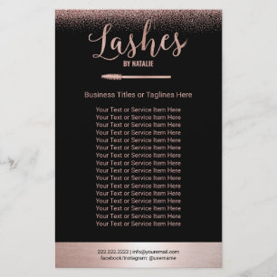 Prospectus 14 Cm X 21,6 Cm Rose Gold Eyelash Extensions Salon de beauté