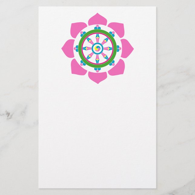 Prospectus 14 Cm X 21,6 Cm Roue de Dharma (Devant)