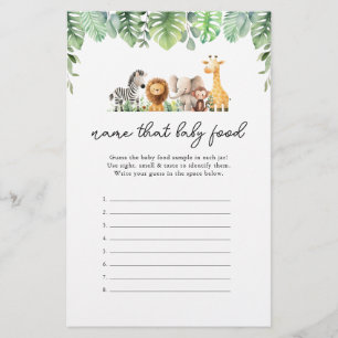 Prospectus 14 Cm X 21,6 Cm Safari Baby shower Jeu - Nom Que Baby Food
