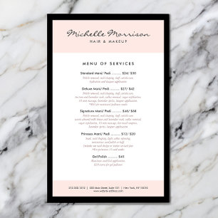 Prospectus 14 Cm X 21,6 Cm Salon de maquillage et beauté rose vintage, Salon 