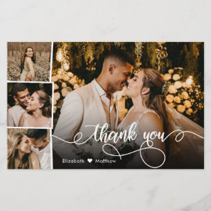 Prospectus 14 Cm X 21,6 Cm Script de Merci du Mariage de Collage de photos Bu