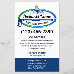 Prospectus 14 Cm X 21,6 Cm Service professionnel de lavage à pression bleue v