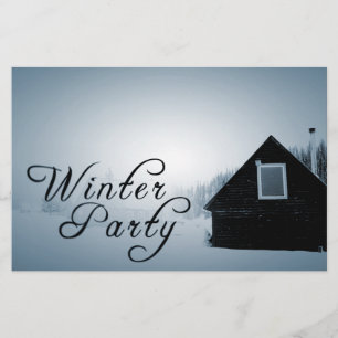 Prospectus 14 Cm X 21,6 Cm soirée d'hiver : chalet enneigé