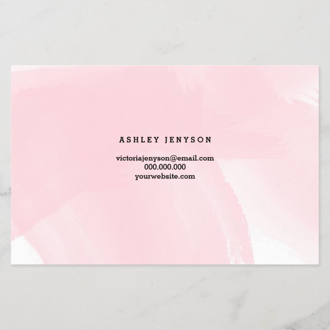 Prospectus 14 Cm X 21,6 Cm Spray tans logo élégant rose or typographie rose (Dos)