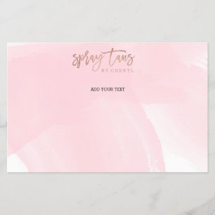 Prospectus 14 Cm X 21,6 Cm Spray tans logo élégant rose or typographie rose