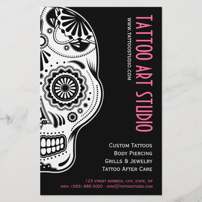 Prospectus 14 Cm X 21,6 Cm Studio D'Art Tattoo (Devant)