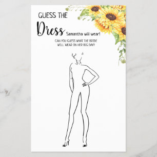 Prospectus 14 Cm X 21,6 Cm Sunflowers Guess Dress Fête des mariées Carte de j