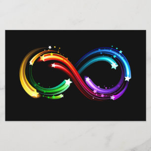 Prospectus 14 Cm X 21,6 Cm Symbole de l'infini de comètes arc-en-ciel