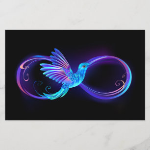 Prospectus 14 Cm X 21,6 Cm Symbole de Neon Infinity par Glowing Hummingbird