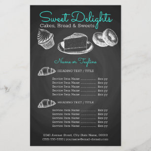 Prospectus 14 Cm X 21,6 Cm Tableau de boulangerie sucré à la craie