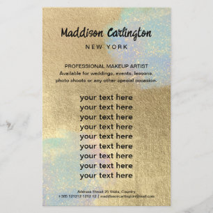 Prospectus 14 Cm X 21,6 Cm Texture Parties scintillant Or Et Iridescente