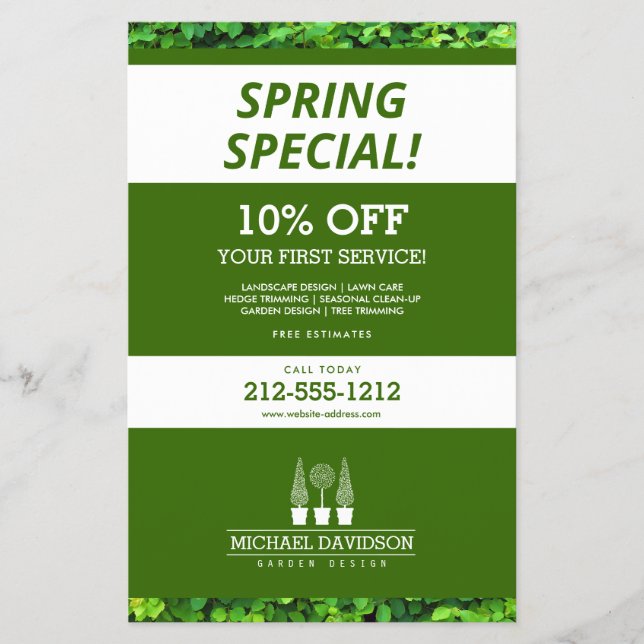 Prospectus 14 Cm X 21,6 Cm Topiary Trio Gardener Paysage Vert/Blanc (Devant)