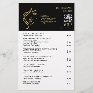 Prospectus 14 Cm X 21,6 Cm TRAITEMENTS DU VISAGE Brochure de salon de beauté