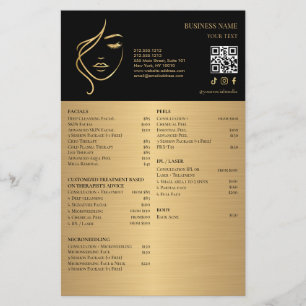 Prospectus 14 Cm X 21,6 Cm TRAITEMENTS DU VISAGE Brochure de salon de beauté