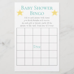 Prospectus 14 Cm X 21,6 Cm Twinkle Little Star Baby shower Bingo Jeu