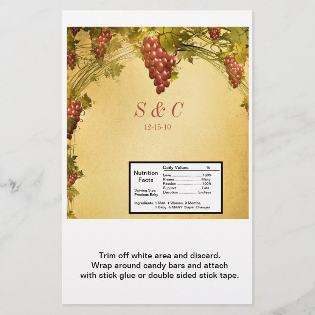 Prospectus 14 Cm X 21,6 Cm Vignoble Mariage Large Hershey's Wrapper (Devant)