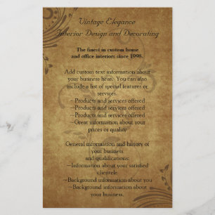 Prospectus 14 Cm X 21,6 Cm Vintage Antique Swirl Flyer ou programme