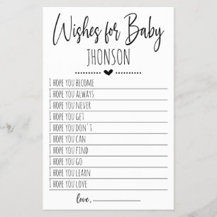 Prospectus 14 Cm X 21,6 Cm Voeux pour la carte bébé