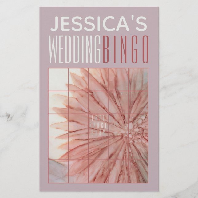 Prospectus 14 Cm X 21,6 Cm Wedding shower BINGO Lovely In Pink et Lavenders (Devant)