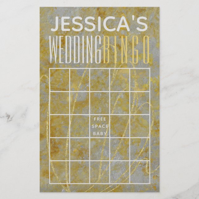 Prospectus 14 Cm X 21,6 Cm Wedding shower BINGO Silver Lining (Devant)