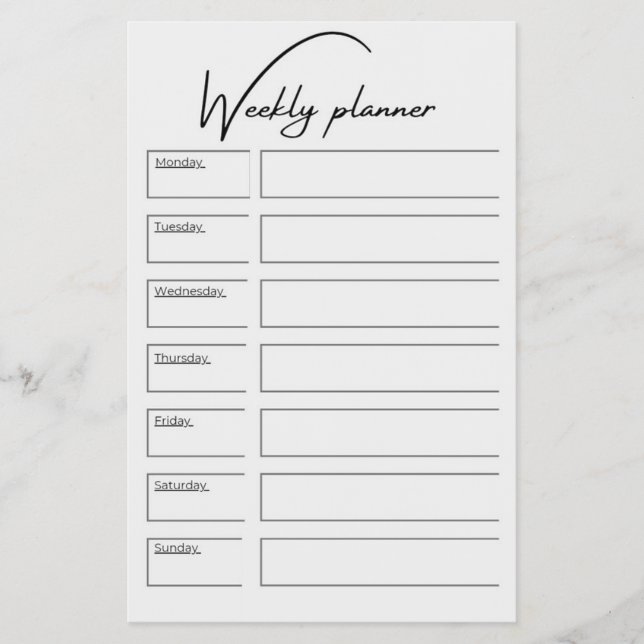 Prospectus 14 Cm X 21,6 Cm Weekly Planner Vertical Schedule Layout (Devant)