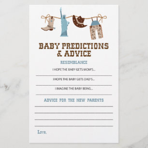 Prospectus 14 Cm X 21,6 Cm Western Cowboy Baby shower Conseils et prédictions