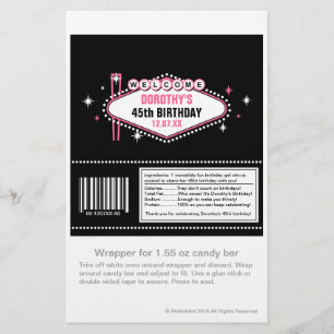 Prospectus 14 Cm X 21,6 Cm Wrapper de bonbons rose Las Vegas