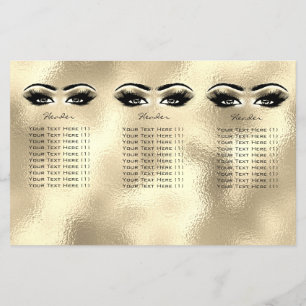 Prospectus 14 Cm X 21,6 Cm Yeux d'or Lashes DL 3 Leaflet