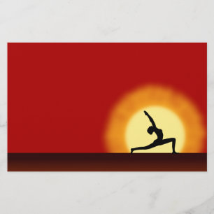 Prospectus 14 Cm X 21,6 Cm Yoga Studio Sunrise Guerrier Pose Silhouette Flyer