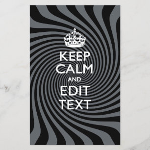 Prospectus 14 Cm X 21,6 Cm Your Keep Calm Text on Black Swirl