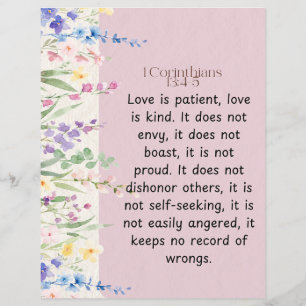 Prospectus 21,6 Cm X 24,94 Cm 1 Corinthiens 13:4-5 verset biblique image