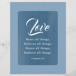 Prospectus 21,6 Cm X 24,94 Cm 1 Corinthiens 13:7 L'amour supporte tout