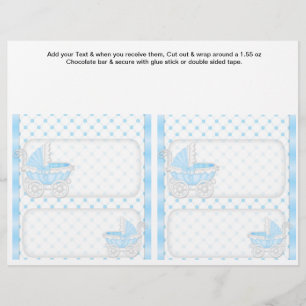 Prospectus 21,6 Cm X 24,94 Cm 2 Bébé Garçon Douche Personnalisée Barre à sucré W