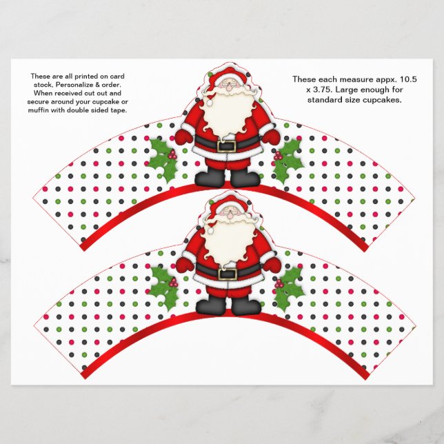 Prospectus 21,6 Cm X 24,94 Cm 2 Enveloppes personnalisées de Cupcake Père Noël d (Devant)