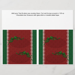 Prospectus 21,6 Cm X 24,94 Cm 2 Hérsheks personnalisés de Noël Candy Bar Wrapper