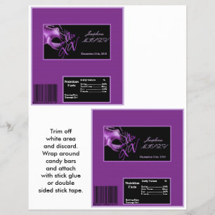Prospectus 21,6 Cm X 24,94 Cm 2 Hershey's Grand Bar Wrapper Mis XV Purple Morado