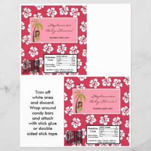 Prospectus 21,6 Cm X 24,94 Cm 2 Hershey's Grand Bar Wrapper rose Hawaiian Luau