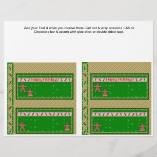 Prospectus 21,6 Cm X 24,94 Cm 2 Noël Vacances Personnalisées Barre-Bonbons