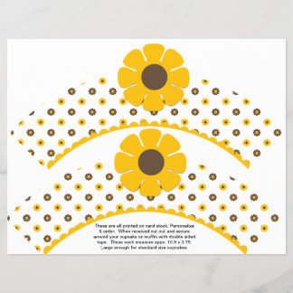 Prospectus 21,6 Cm X 24,94 Cm 2 Rtro Flower Anniversaire Personnalisé Cupcake Wr