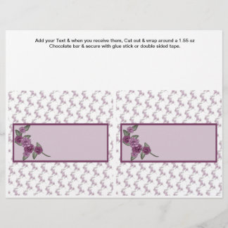 Prospectus 21,6 Cm X 24,94 Cm 2 Wrappers Floral Anniversaire Personnalisé Candy