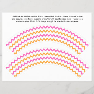 Prospectus 21,6 Cm X 24,94 Cm 2 Zig zag Générique Personnaliser Cupcake Wrappers