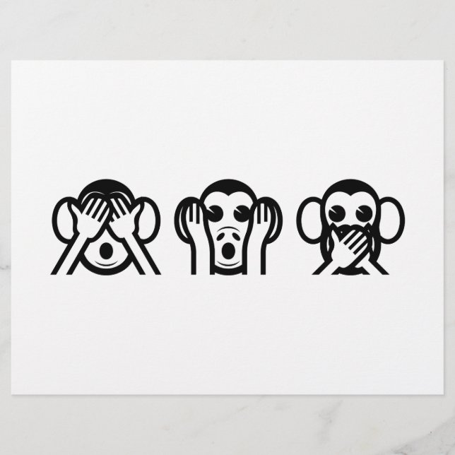 Prospectus 21,6 Cm X 24,94 Cm 3 Singes Sages Emoji (Devant)